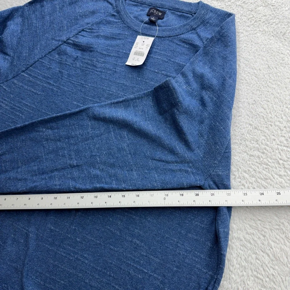J.Crew Mens Blue‎ Cotton Slub Crewneck Raglan Sweater F9518 Size L NWT